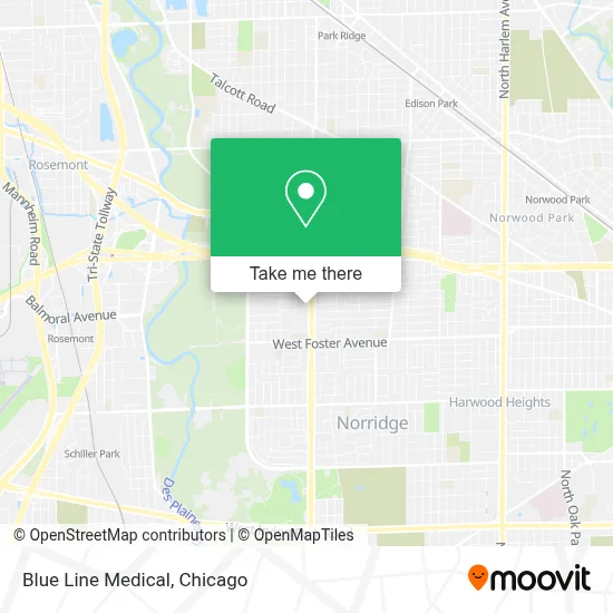 Blue Line Medical map