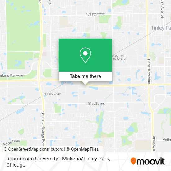Rasmussen University - Mokena / Tinley Park map