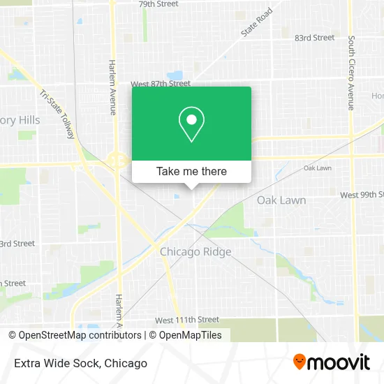 Extra Wide Sock map