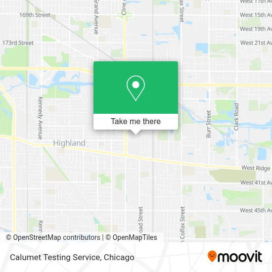 Calumet Testing Service map