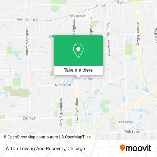 A Top Towing And Recovery map