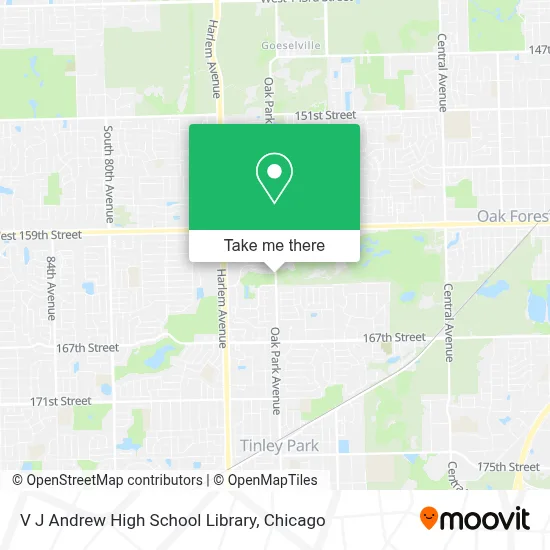 V J Andrew High School Library map