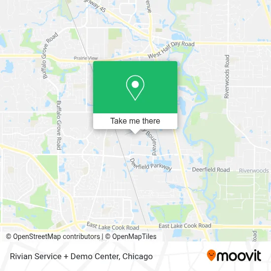Rivian Service + Demo Center map
