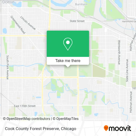 Cook County Forest Preserve map