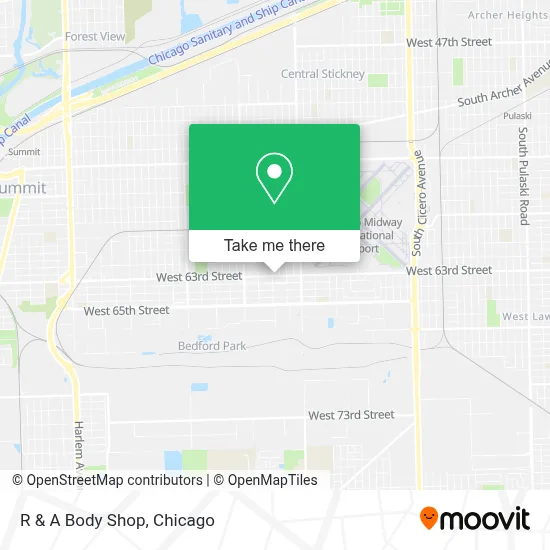R & A Body Shop map