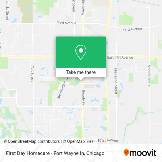 First Day Homecare - Fort Wayne In map