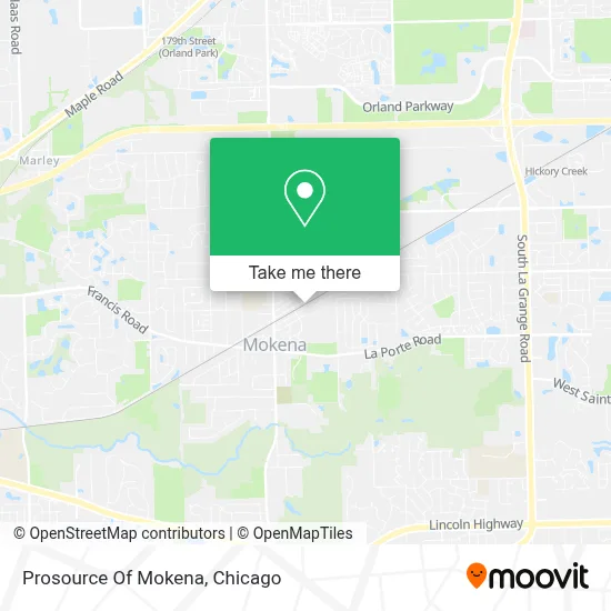 Prosource Of Mokena map