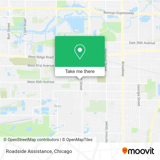 Roadside Assistance map