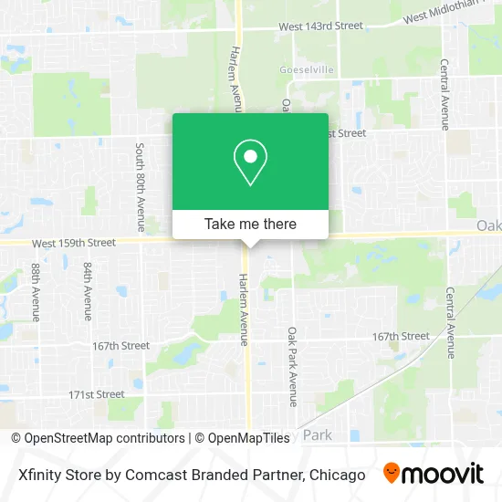 Xfinity Store by Comcast Branded Partner map