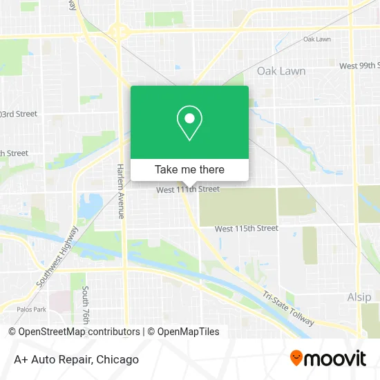 A+ Auto Repair map