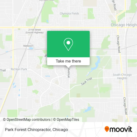 Park Forest Chiropractor map