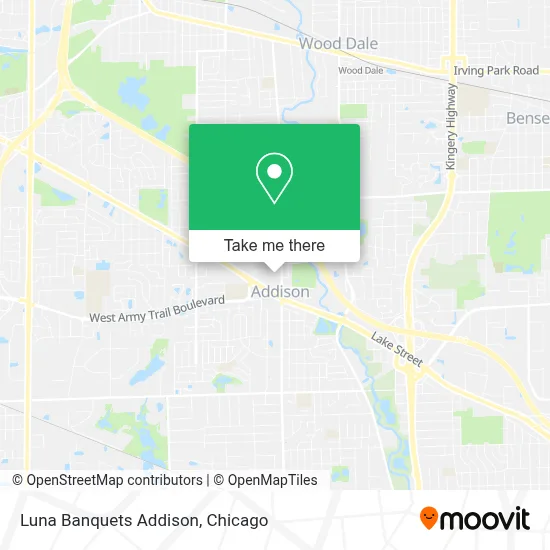 Luna Banquets Addison map