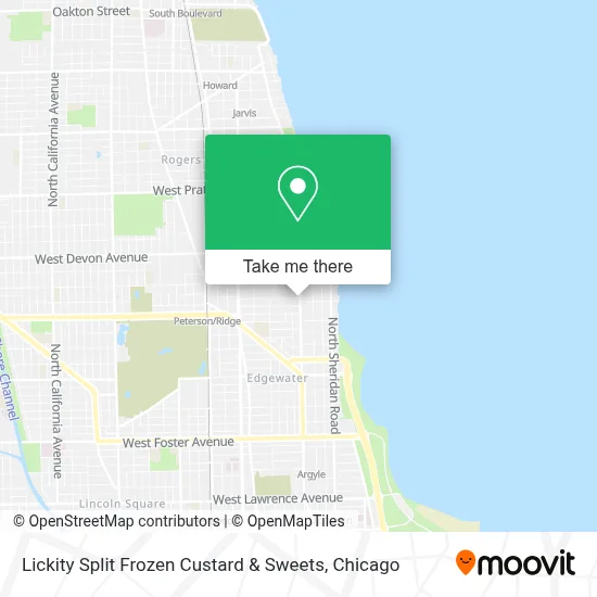 Lickity Split Frozen Custard & Sweets map