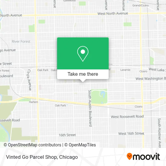Vinted Go Parcel Shop map