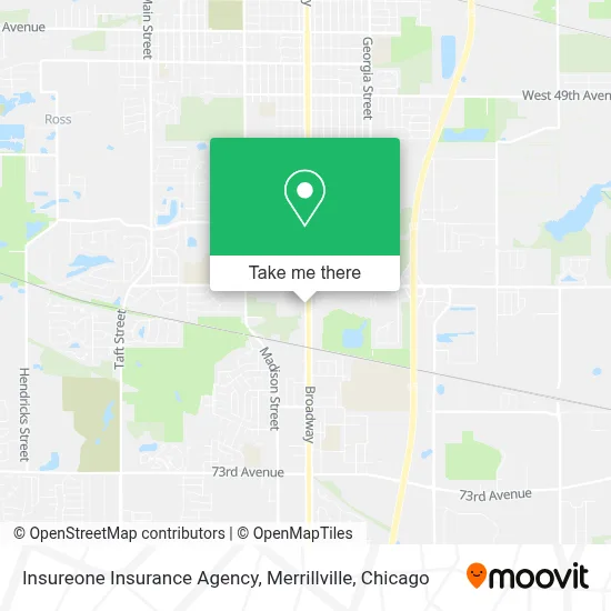 Insureone Insurance Agency, Merrillville map