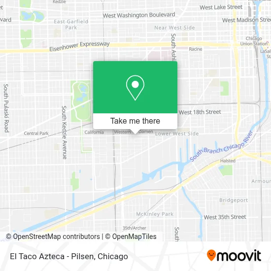 El Taco Azteca - Pilsen map