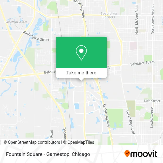 Fountain Square - Gamestop map