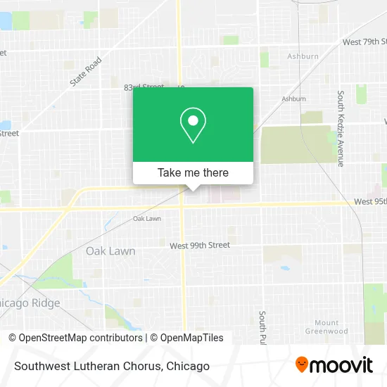 Southwest Lutheran Chorus map