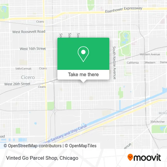 Vinted Go Parcel Shop map