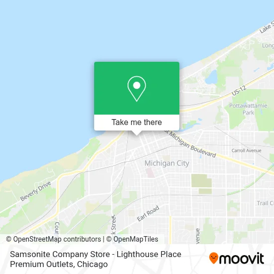 Samsonite Company Store - Lighthouse Place Premium Outlets map