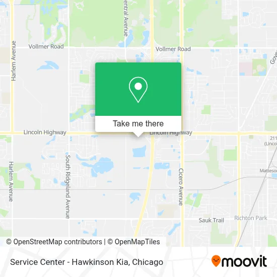 Service Center - Hawkinson Kia map