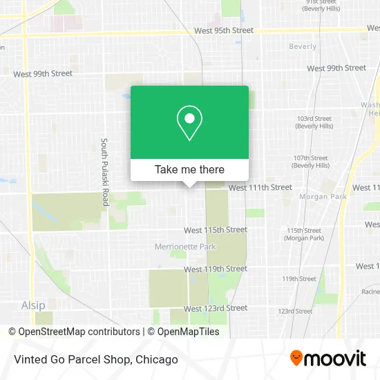 Vinted Go Parcel Shop map