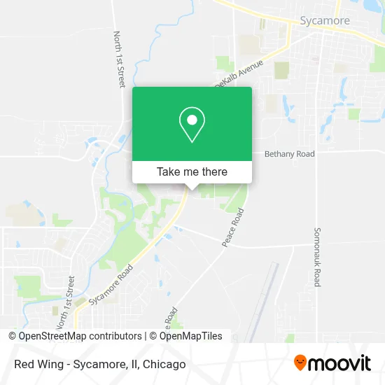 Red Wing - Sycamore, Il map