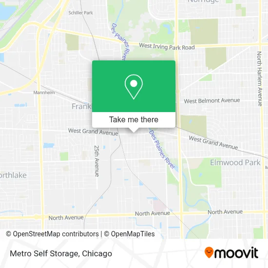 Metro Self Storage map