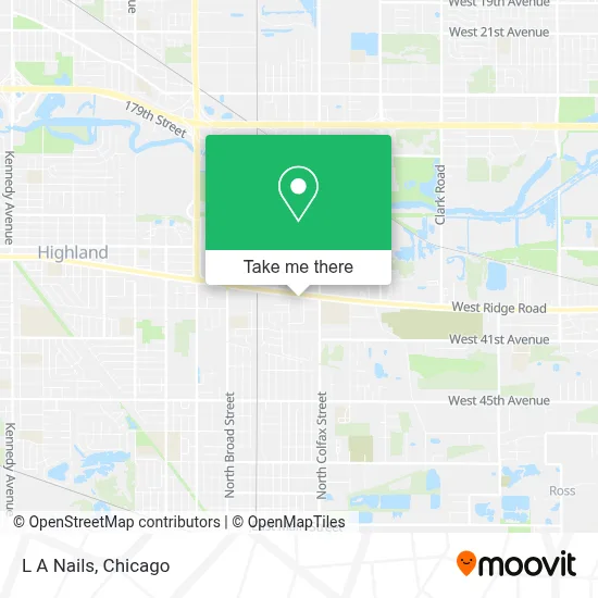 L A Nails map