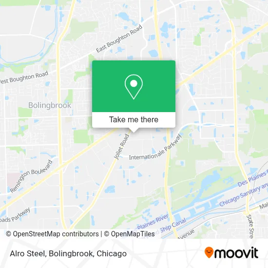 Alro Steel, Bolingbrook map