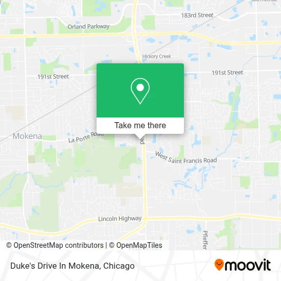 Duke's Drive In Mokena map
