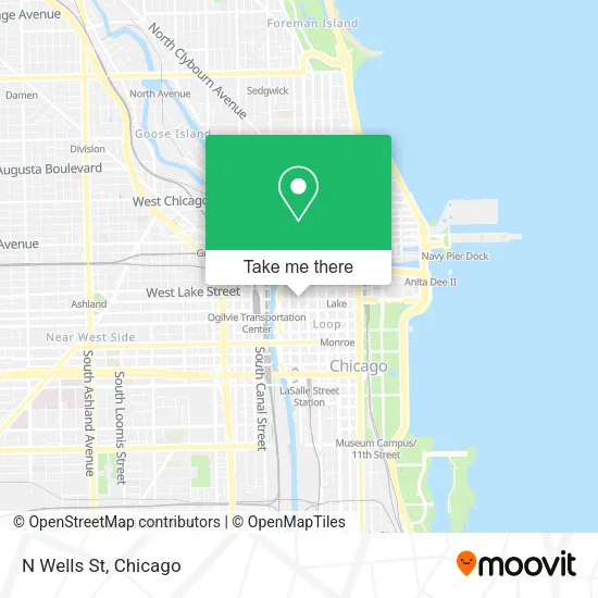 N Wells St map