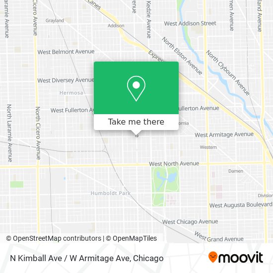 N Kimball Ave / W Armitage Ave map