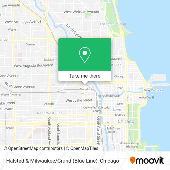 Mapa de Halsted & Milwaukee / Grand (Blue Line)