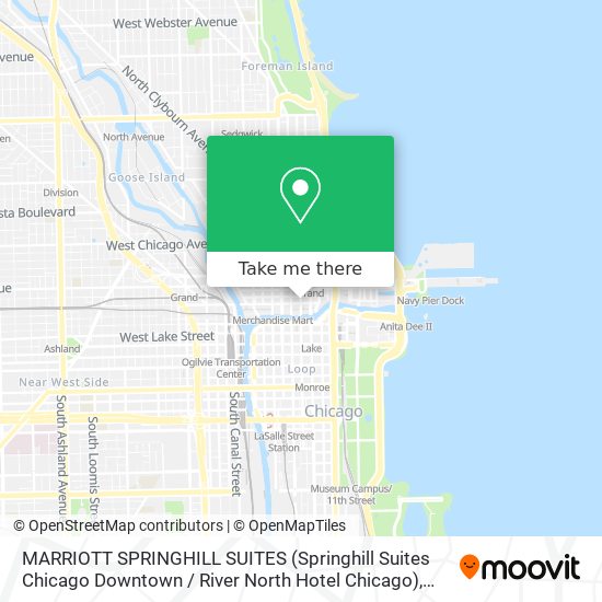 Mapa de MARRIOTT SPRINGHILL SUITES (Springhill Suites Chicago Downtown / River North Hotel Chicago)