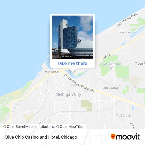 Mapa de Blue Chip Casino and Hotel