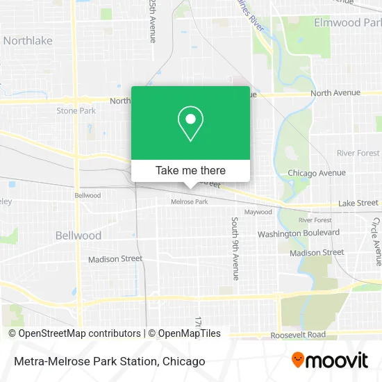Metra-Melrose Park Station map