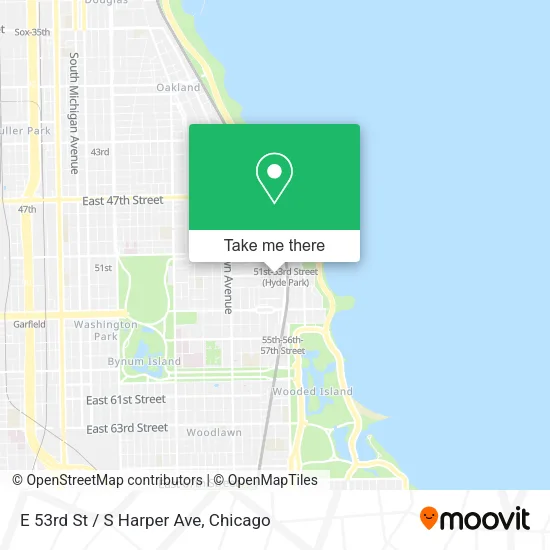 E 53rd St / S Harper Ave map