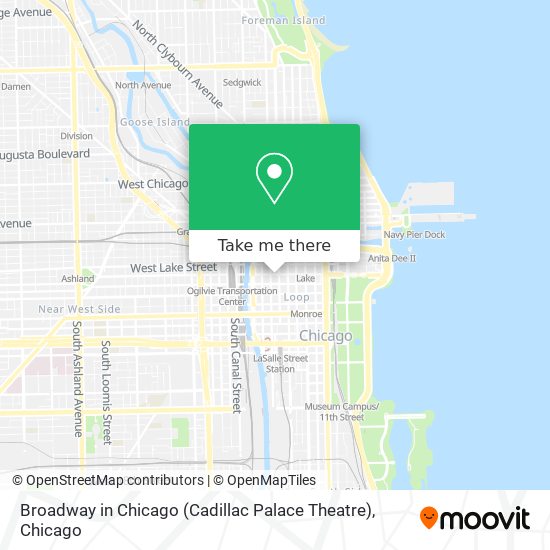 Broadway in Chicago (Cadillac Palace Theatre) map