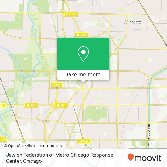 Jewish Federation of Metro Chicago Response Center map