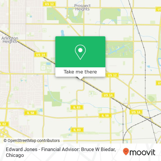 Mapa de Edward Jones - Financial Advisor: Bruce W Biedar