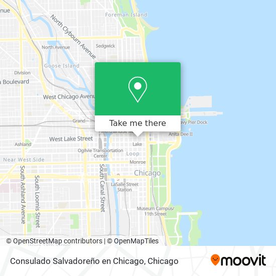 Mapa de Consulado Salvadoreño en Chicago