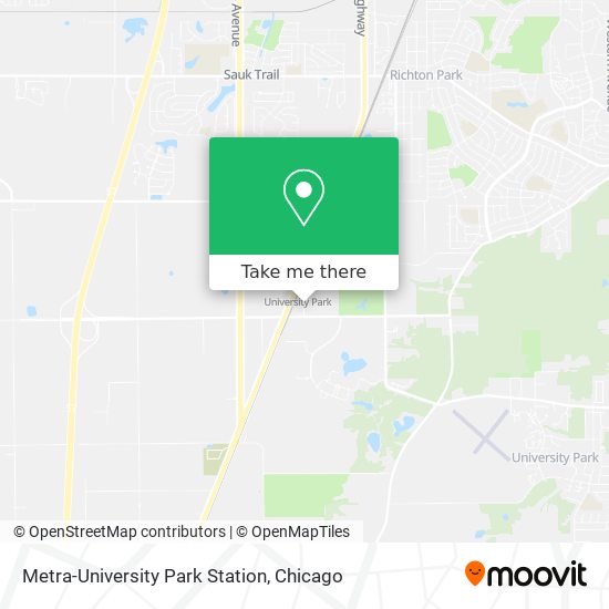 Metra-University Park Station map