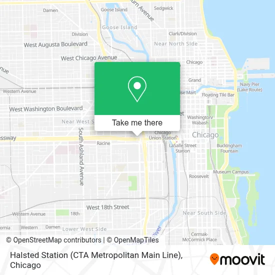 Halsted Station (CTA Metropolitan Main Line) map