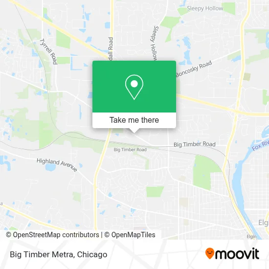 Big Timber Metra map