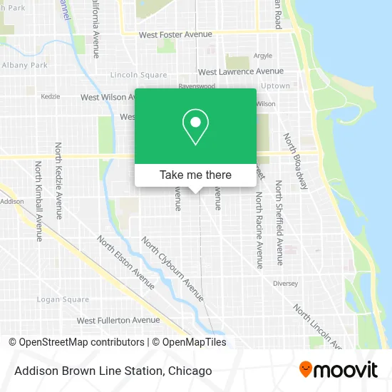 Addison Brown Line Station map