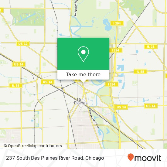 237 South Des Plaines River Road map