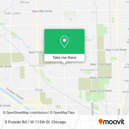 S Pulaski Rd / W 115th St map
