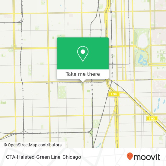 CTA-Halsted-Green Line map