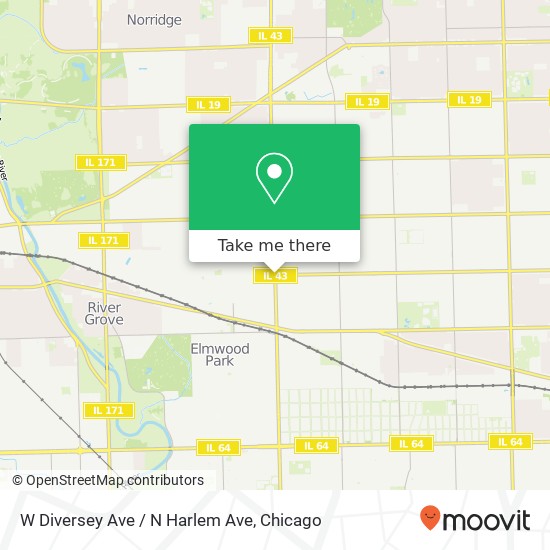 Mapa de W Diversey Ave / N Harlem Ave